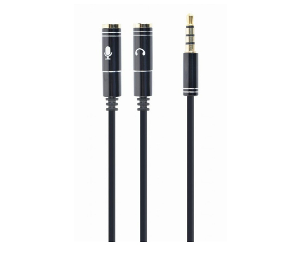 GEMBIRD Adapter audio wtyk 4PIN męski, 2x mini Jack 3.5mm żeńskie CCA-417M - 1351660 - zdjęcie